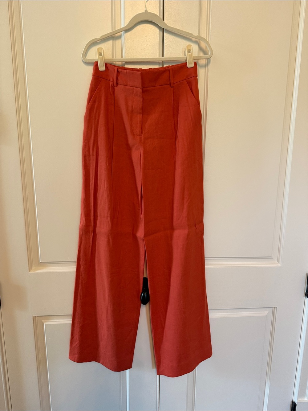 Veronica Beard Wide-Leg Pants in Rust